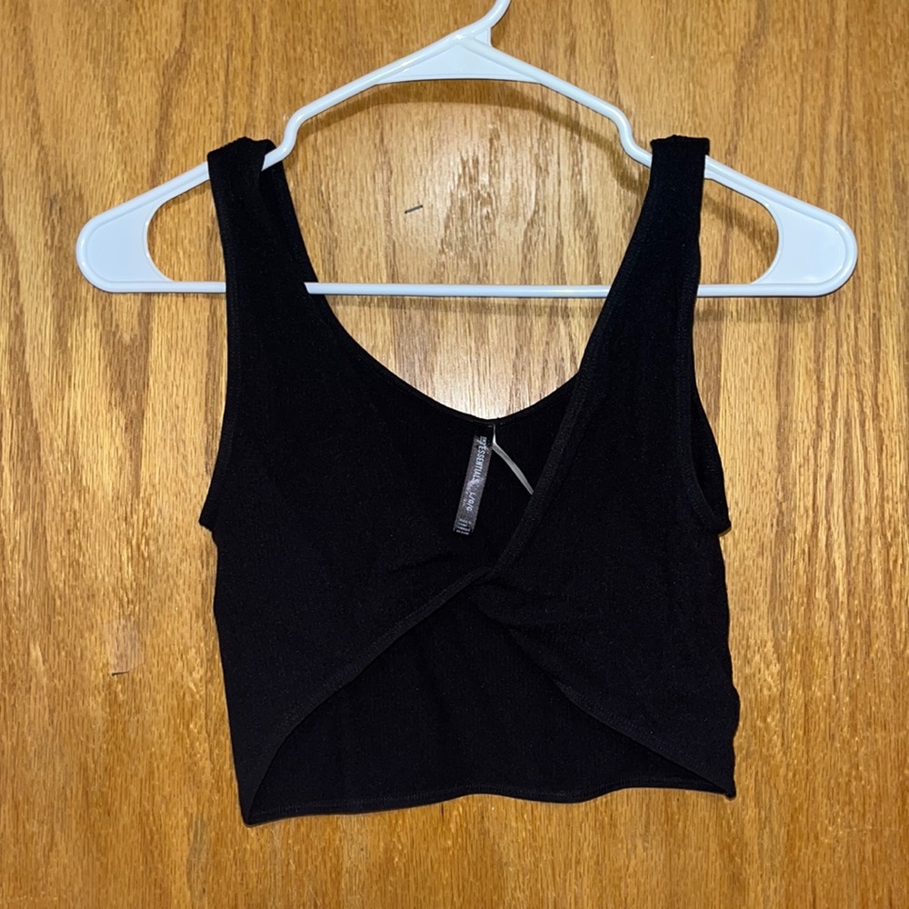 Black twist crop top